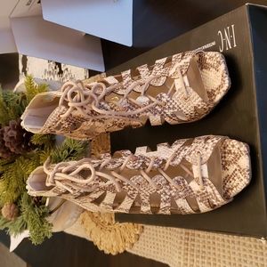 INC International Concepts wedge snakeskin print sandals